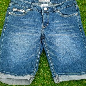 Rolled jean shorts